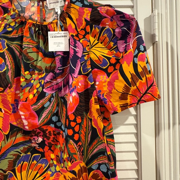 Lavender Brown Multicolor Floral Blouse - Picture 4 of 7